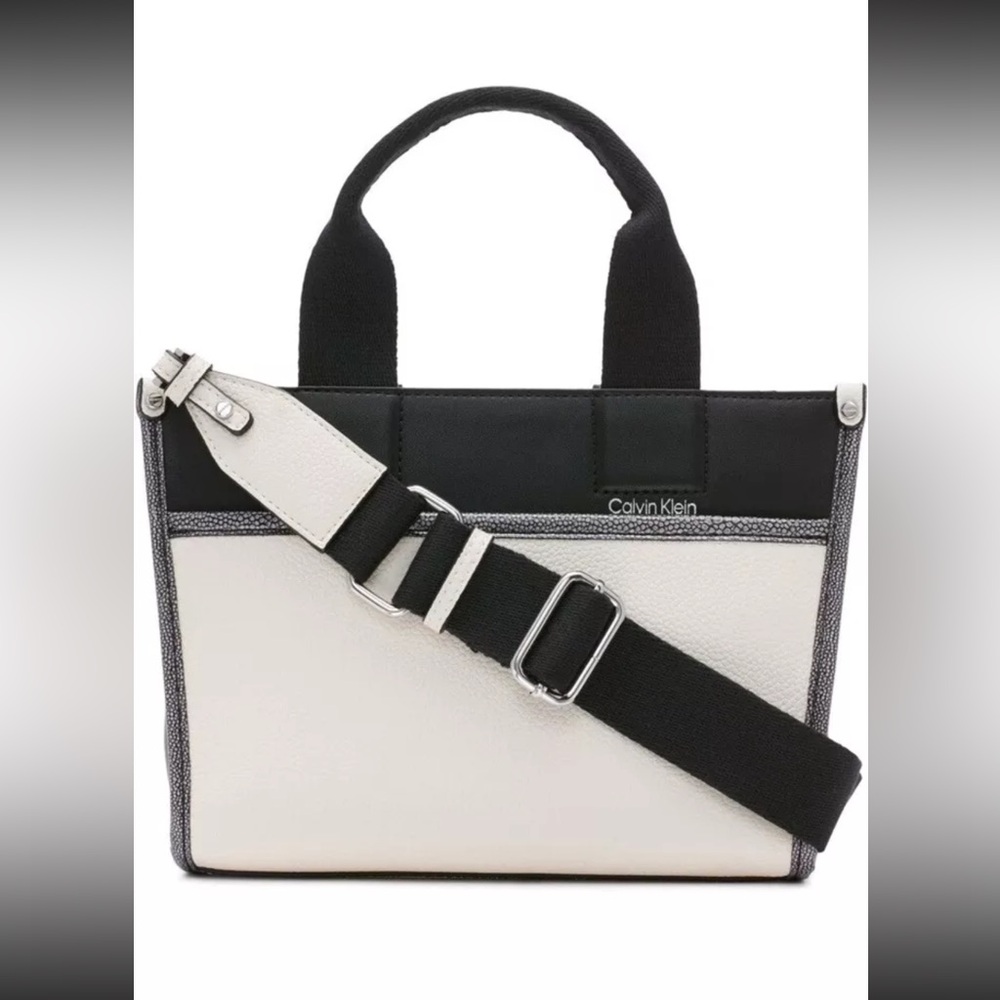 Calvin Klein Elements Top Zip Satchel Handbag Purse